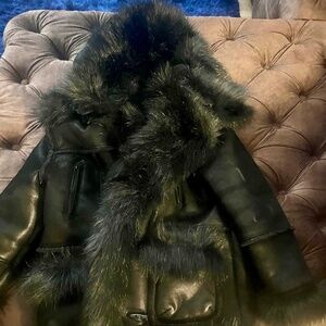 Children’s Unisex Black Shearling Coat ( for age 4 years, 5yr, or 6yr )